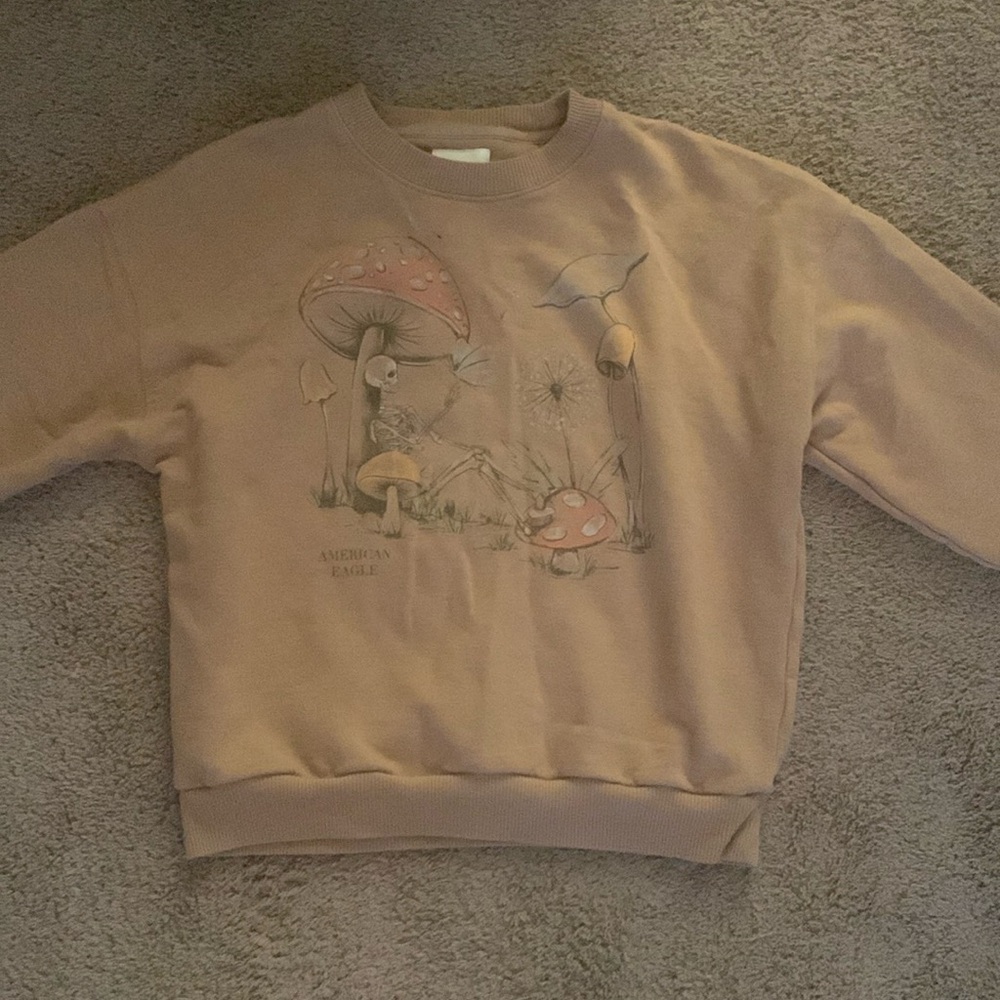 American Eagle junior girl’s brown sweater with cute design size small.